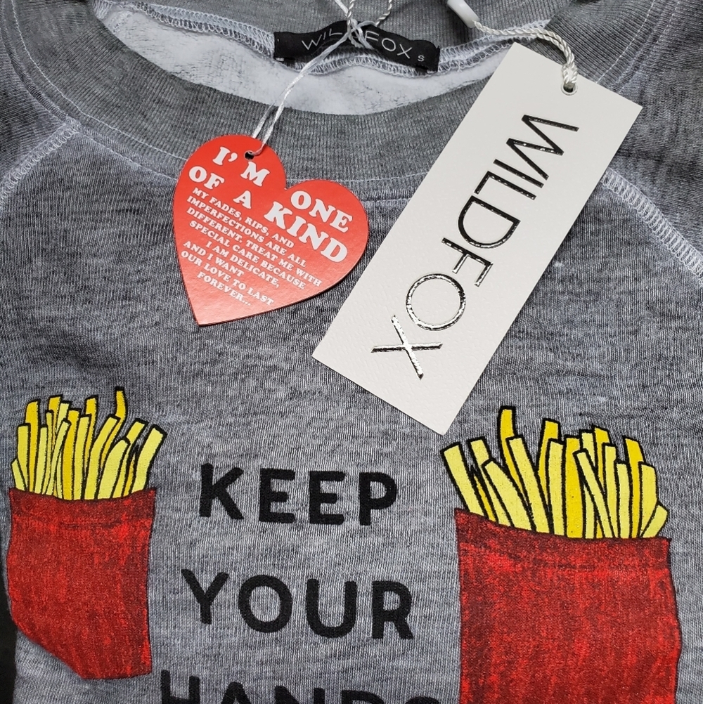 WILDFOX Keep Your Hands Off My Friets sweatshirt size small - Picture 5 of 5